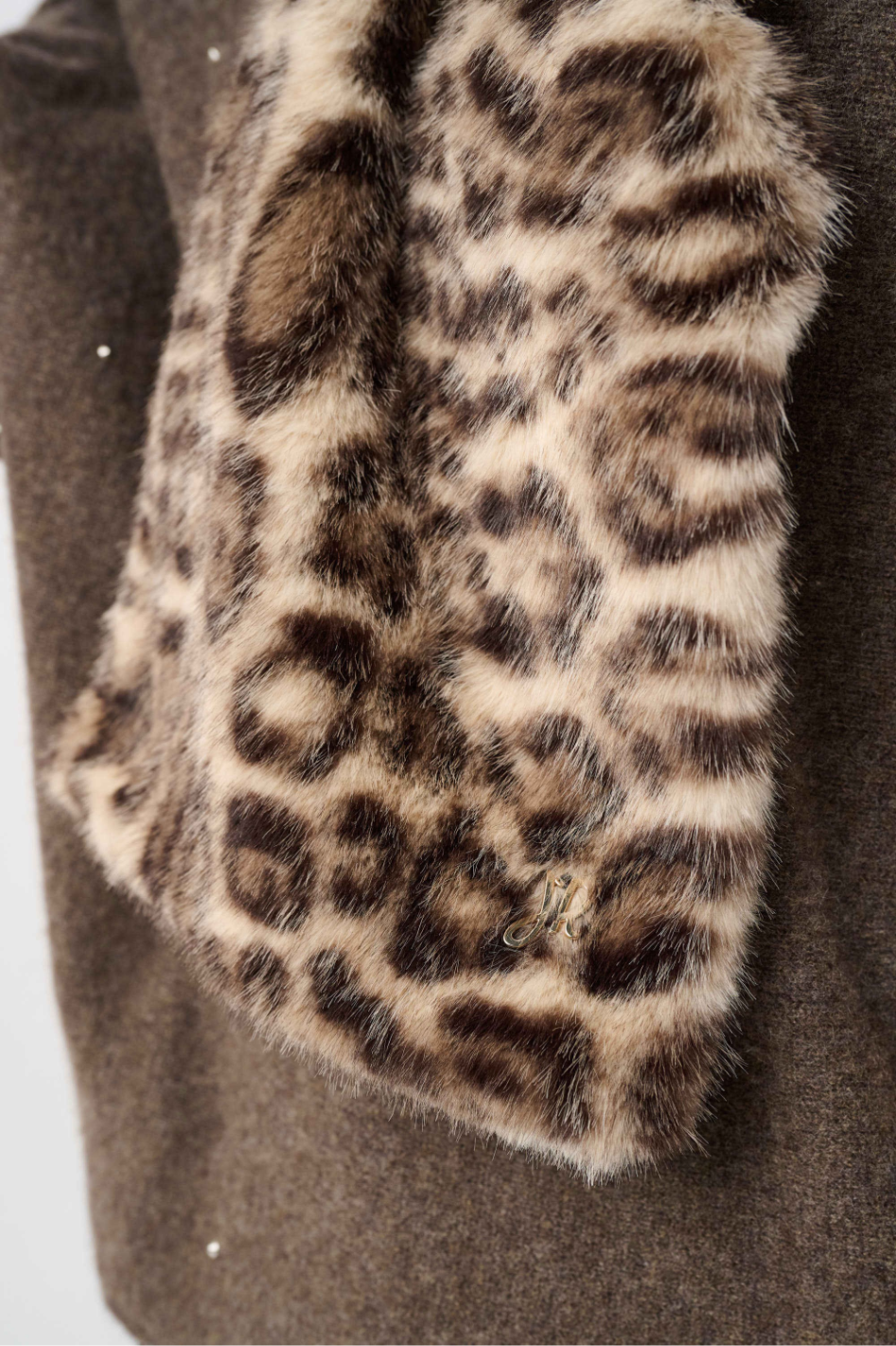 Joseph Ribkoff Faux Fur Leopard Print Scarf