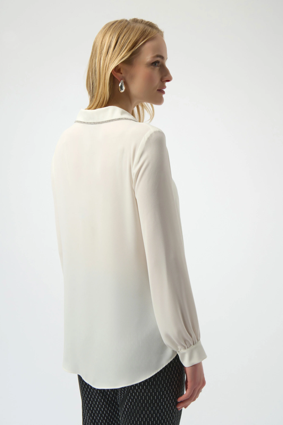 Joseph Ribkoff Georgette Flared Layered Top | Winter White | 254141