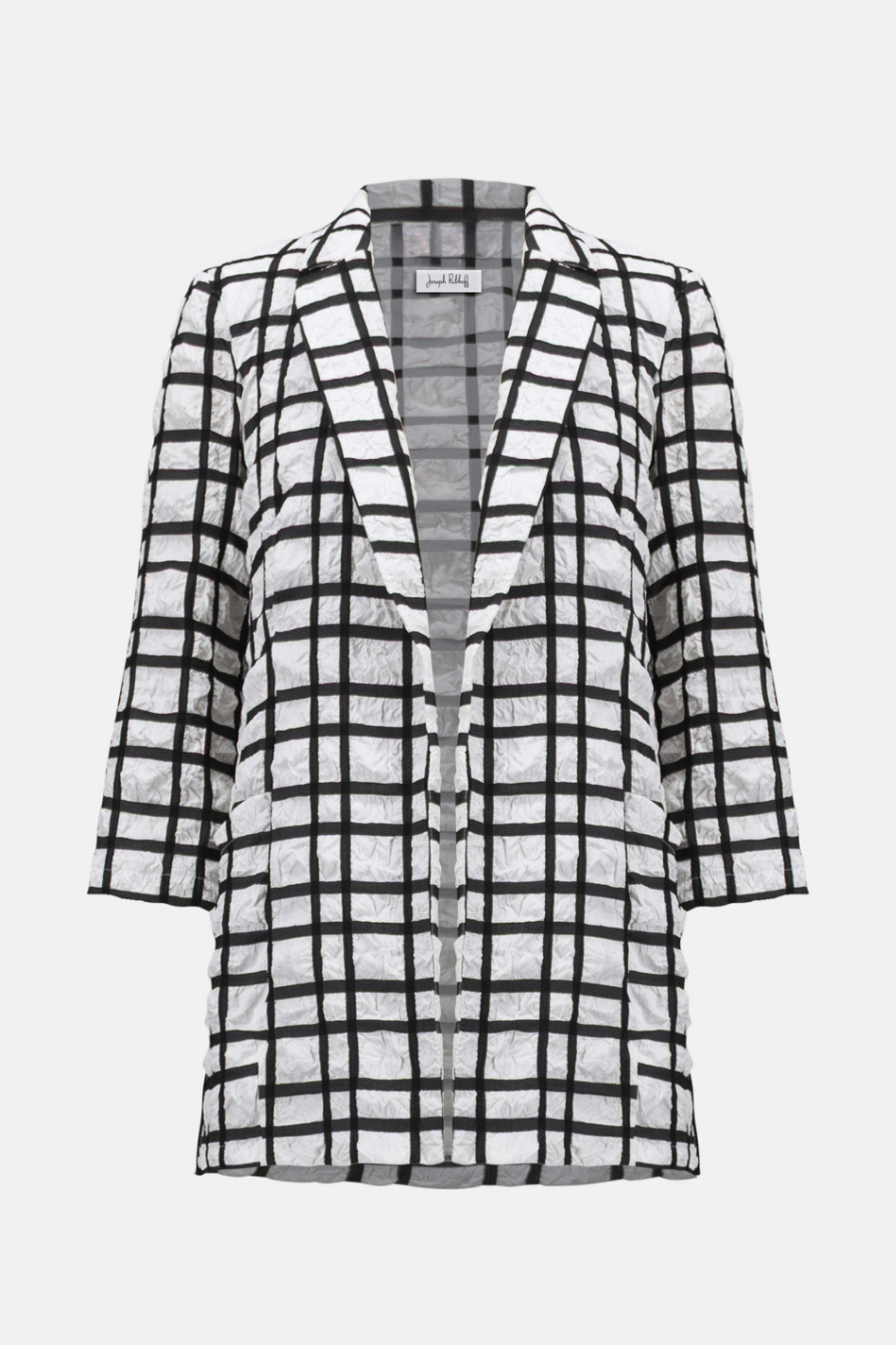 Joseph Ribkoff Jacquard Plaid Boxy Blazer