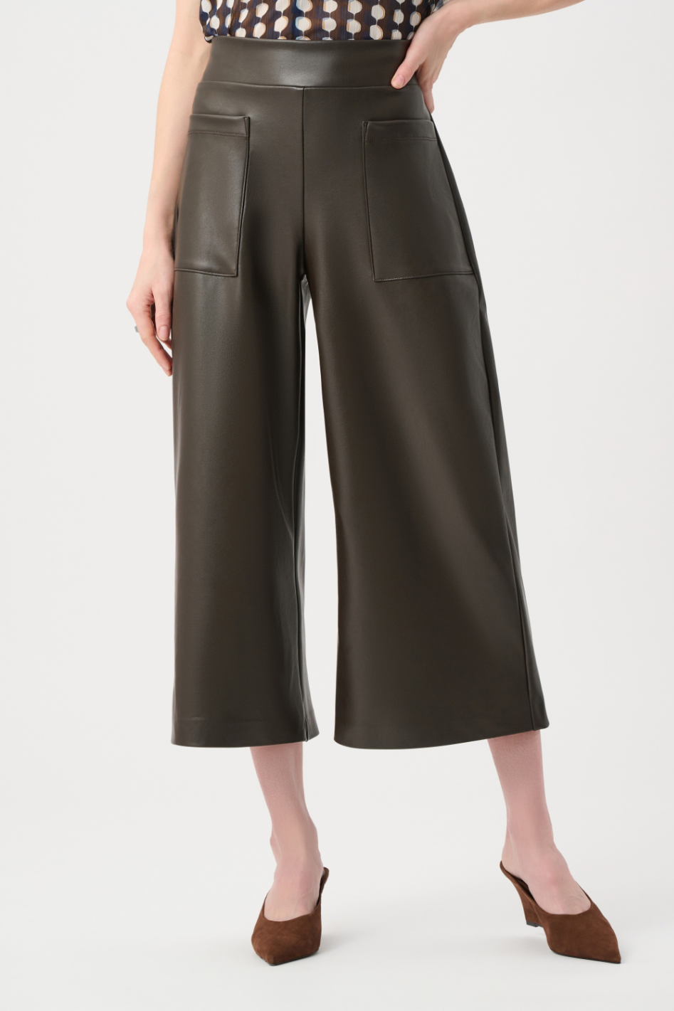 Joseph Ribkoff Leatherette Pull-On Culotte Pants