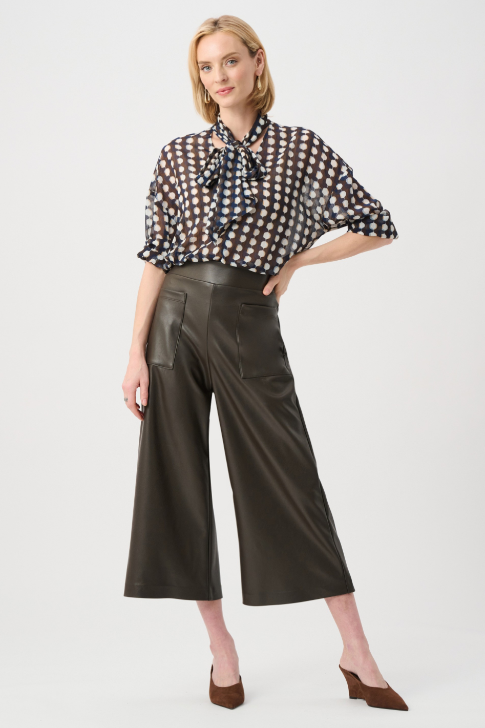 Joseph Ribkoff Leatherette Pull-On Culotte Pants