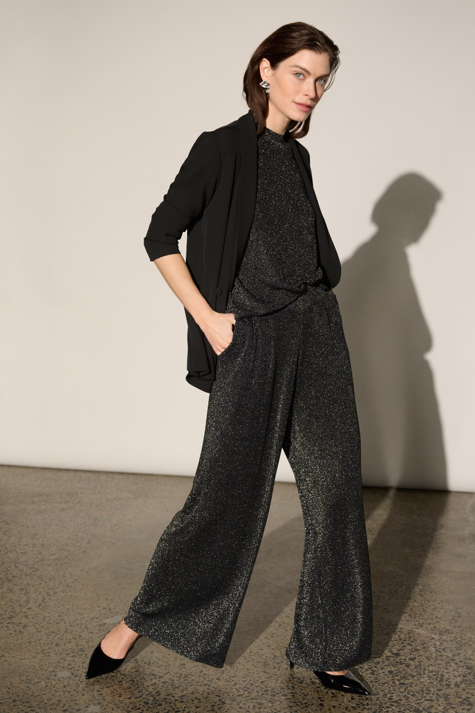 Joseph Ribkoff Lurex Wide-Leg Pants