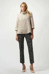 Joseph Ribkoff Millennium Abstract Print Straight Pull-On Pants | Black/Moonstone | 253097