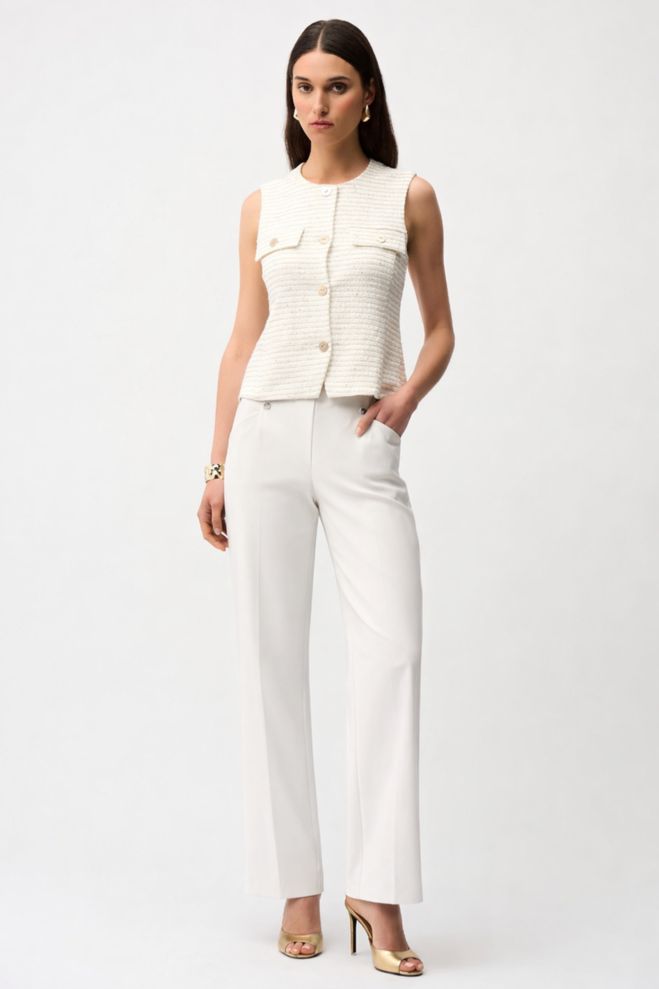 Joseph Ribkoff Millennium Wide Leg Pull-On Pants | White | 261040