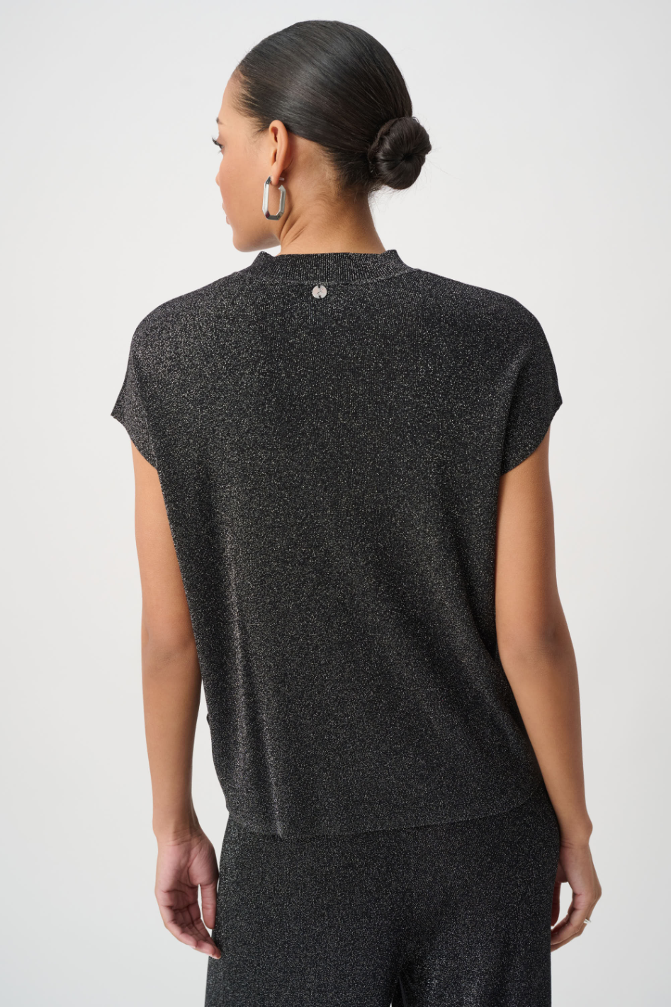 Joseph Ribkoff Mock Neck Lurex Sweater Top
