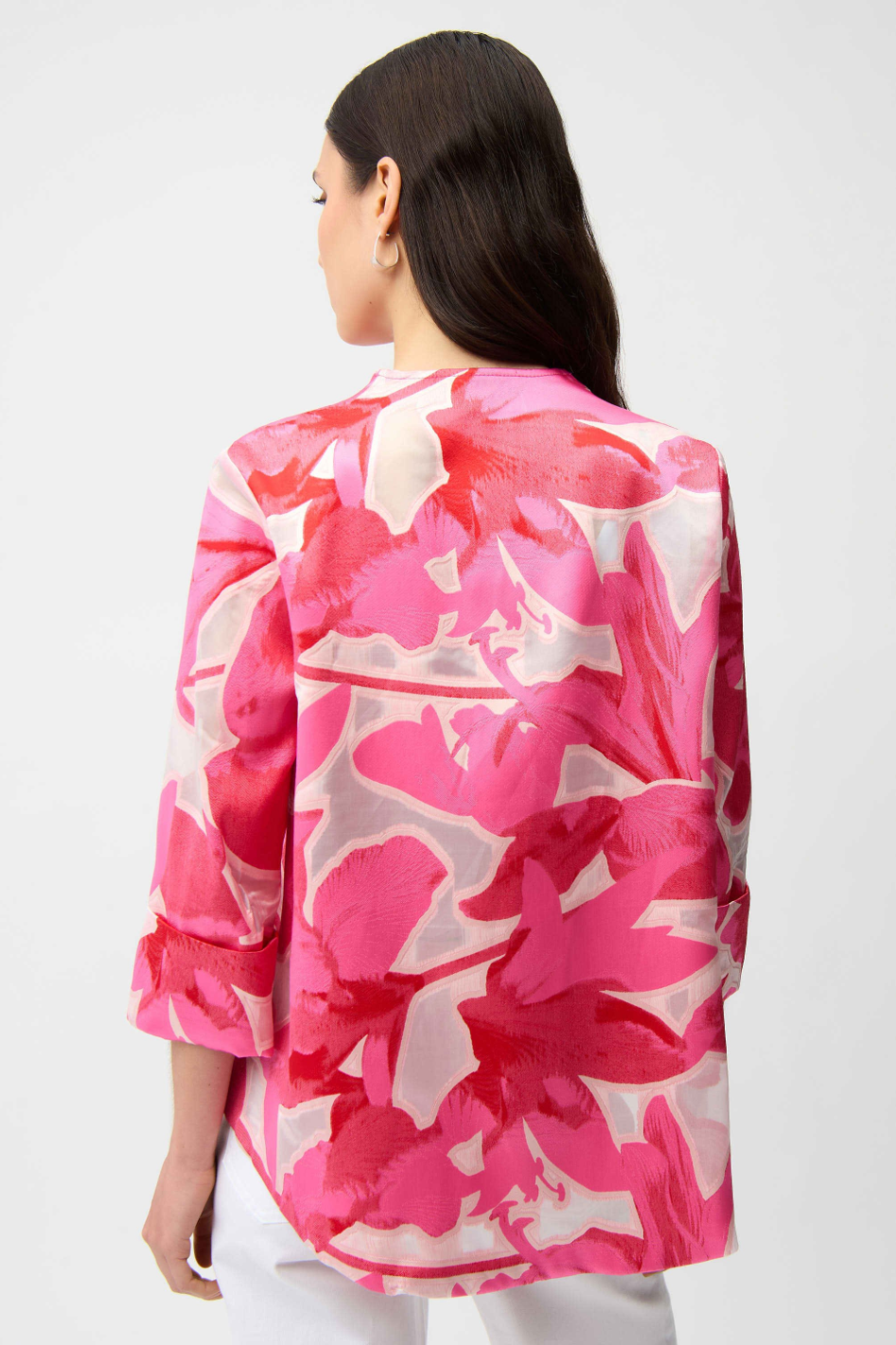 Joseph Ribkoff Novelty Jacquard Floral Print Swing Jacket 