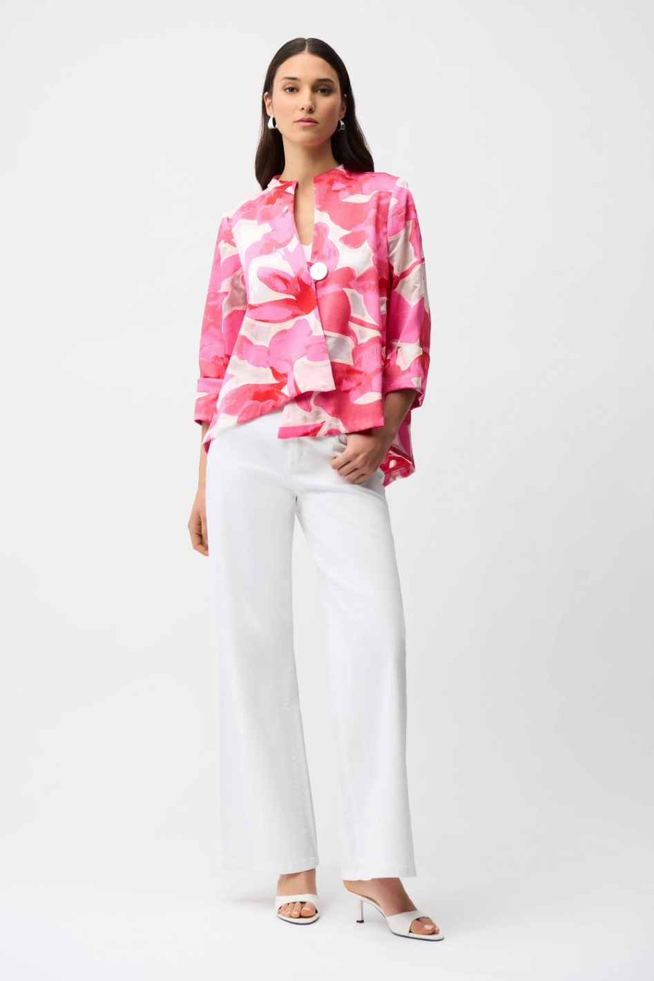 Joseph Ribkoff Novelty Jacquard Floral Print Swing Jacket 