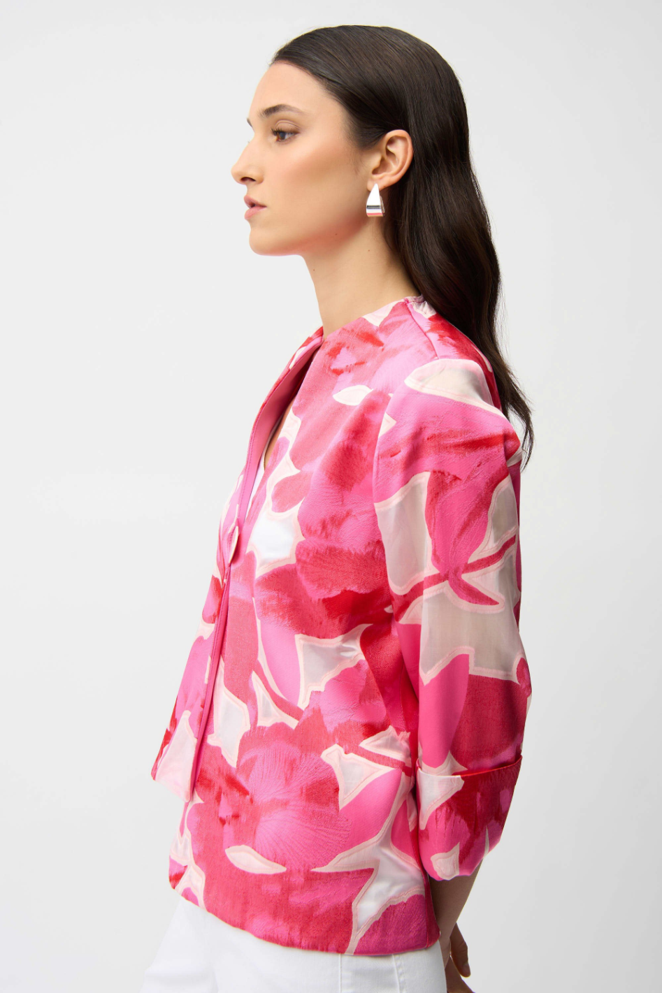 Joseph Ribkoff Novelty Jacquard Floral Print Swing Jacket 