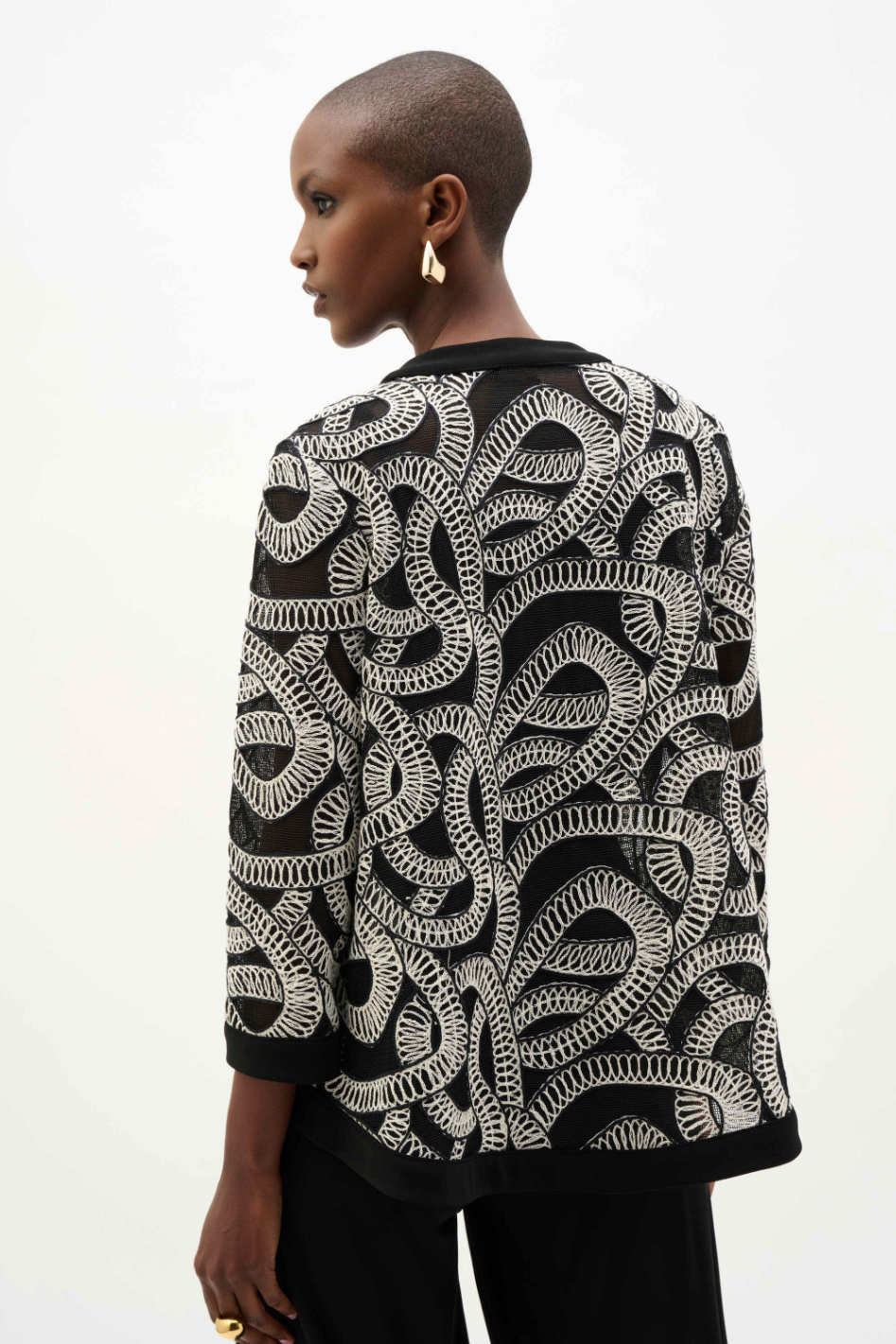 Joseph Ribkoff Novelty Mesh Abstract Print Swing Jacket