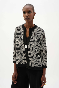 Joseph Ribkoff Novelty Mesh Abstract Print Swing Jacket | 262207