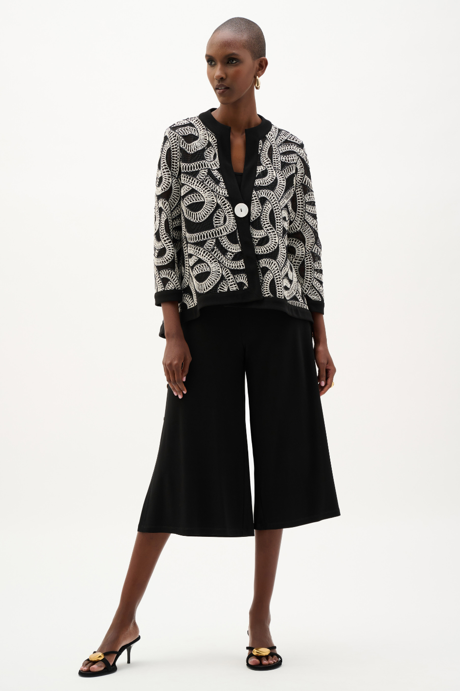 Joseph Ribkoff Novelty Mesh Abstract Print Swing Jacket