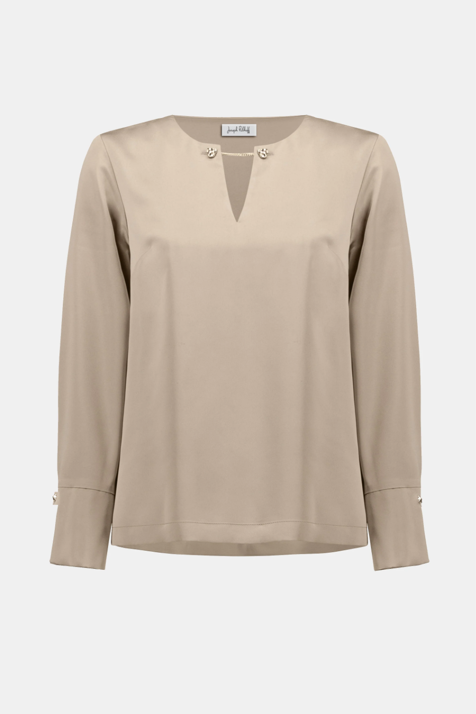 Joseph Ribkoff Recycled Satin Straight Top in Fawn