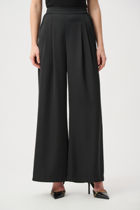 Joseph Ribkoff Recycled Satin Wide-Leg Pants | Black | 264078