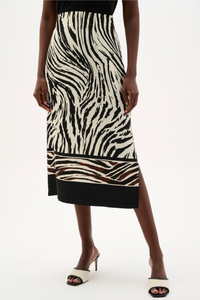 Joseph Ribkoff Recycled Woven Animal Print Straight Skirt | 262050