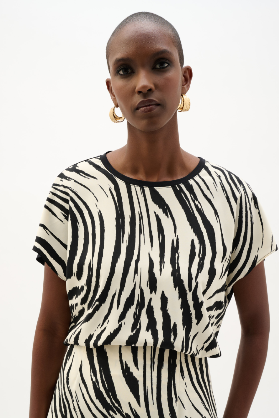 Joseph Ribkoff Recycled Woven Animal Print Top