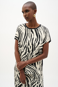 Joseph Ribkoff Recycled Woven Animal Print Top | 262049