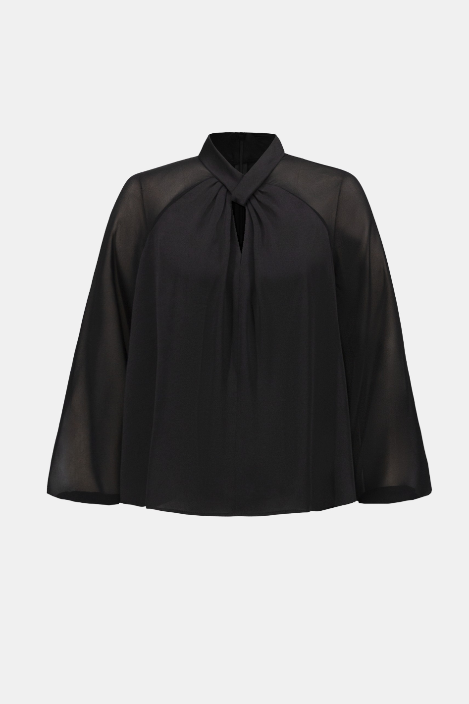 Joseph Ribkoff Satin Top With Chiffon Sleeves 