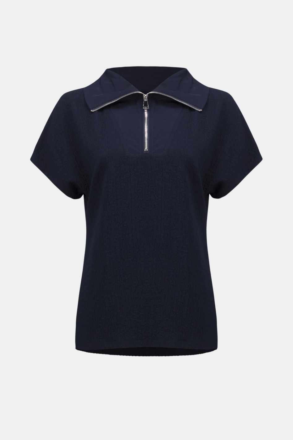 Joseph Ribkoff Seersucker Boxy Top With Memory Collar