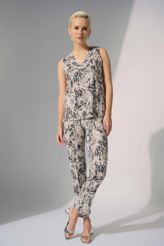 Joseph Ribkoff Silky Knit Python Print Sleeveless Straight Top