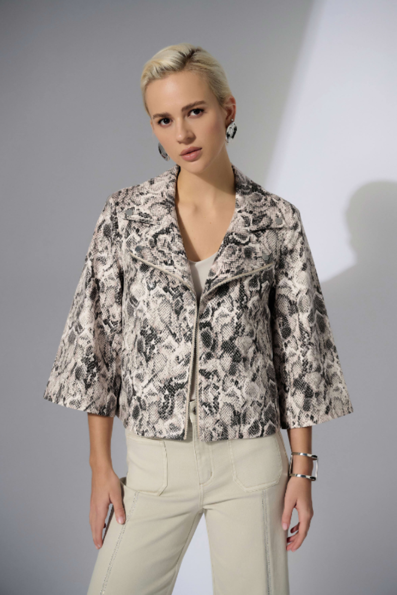Joseph Ribkoff Silky Knit Python Print Swing Jacket | 252939