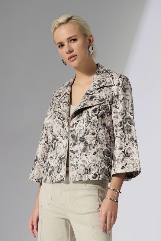 Joseph Ribkoff Silky Knit Python Print Swing Jacket | 252939