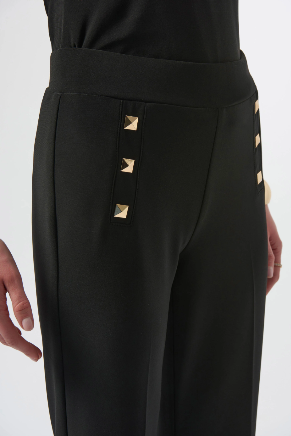 Joseph Ribkoff Silky Knit Straight Leg Pull-On Pants in Black