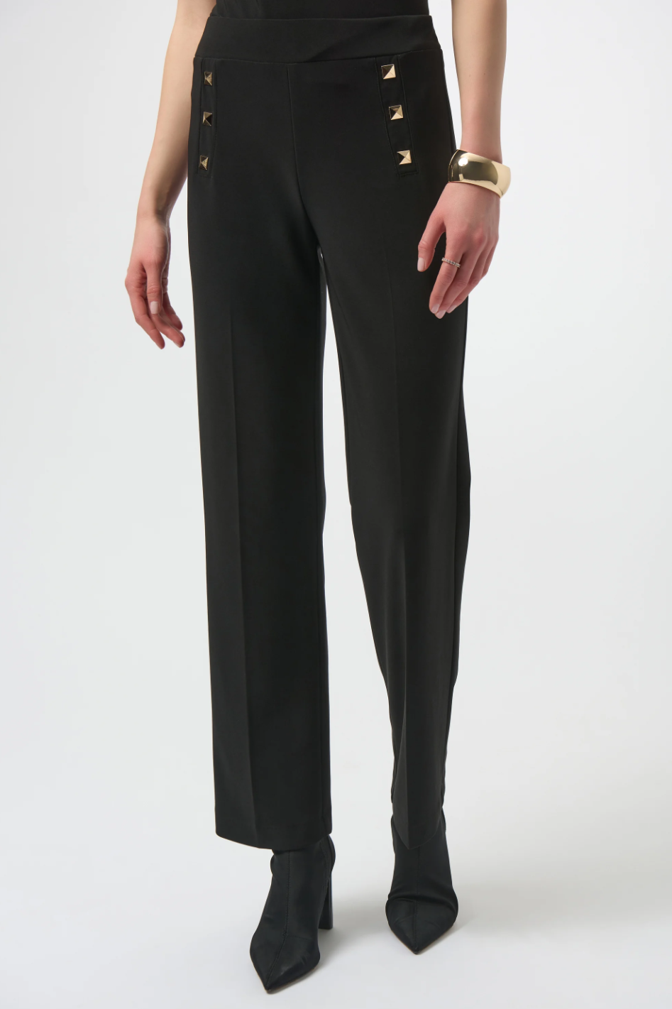 Joseph Ribkoff Silky Knit Straight Leg Pull-On Pants in Black