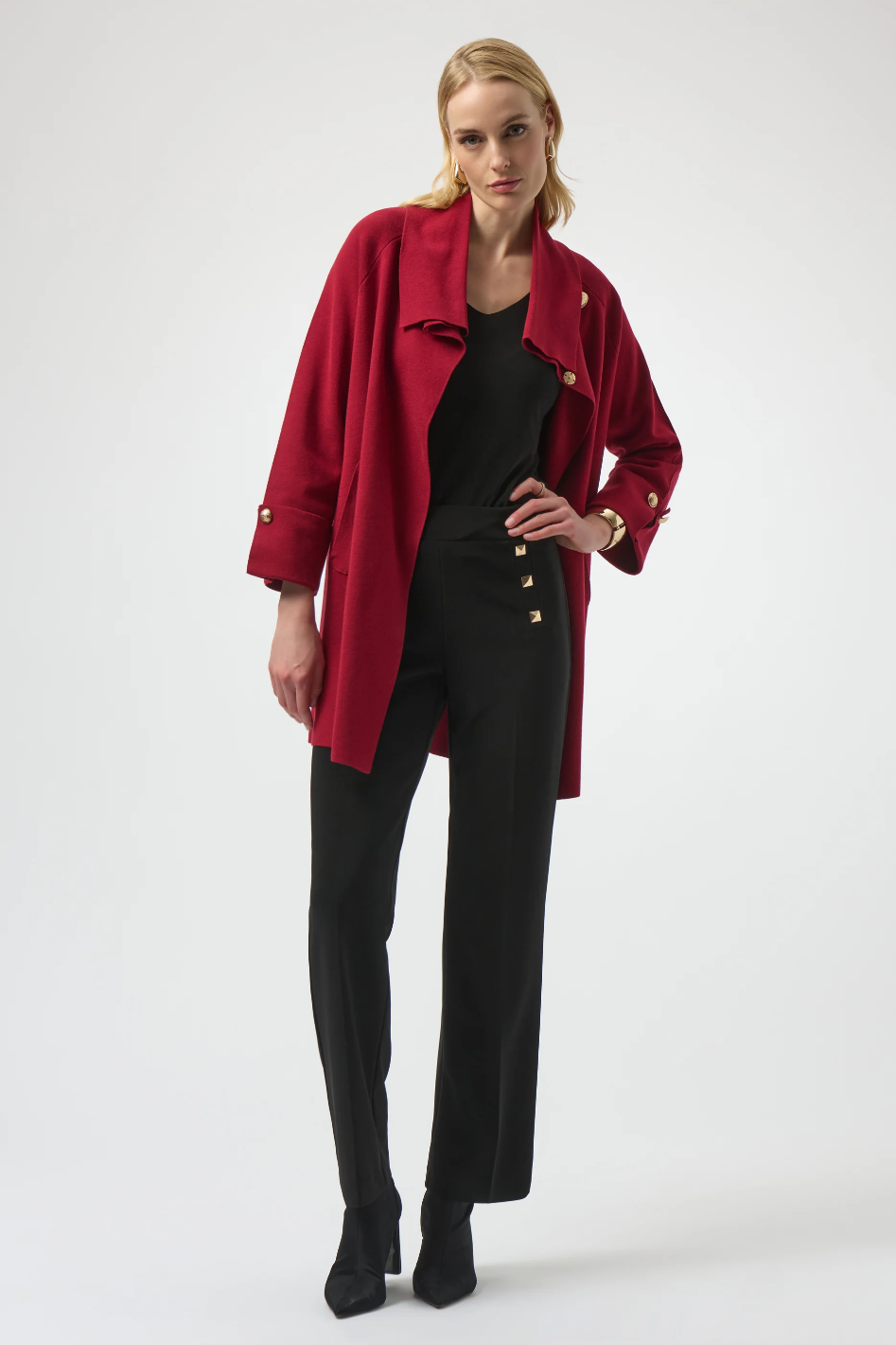 Joseph Ribkoff Silky Knit Straight Leg Pull-On Pants in Black
