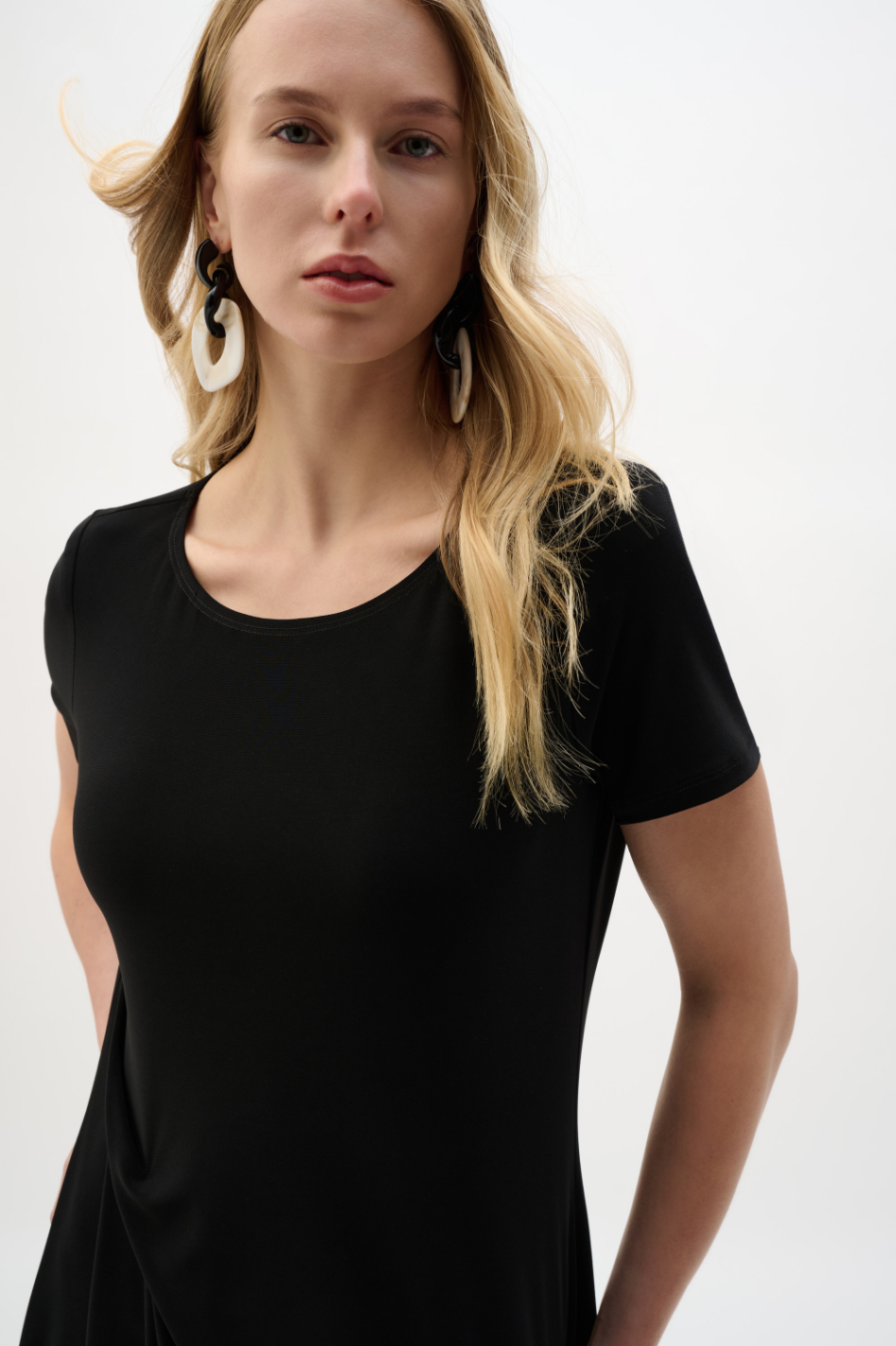 Joseph Ribkoff Silky Knit Trapeze Dress in Black