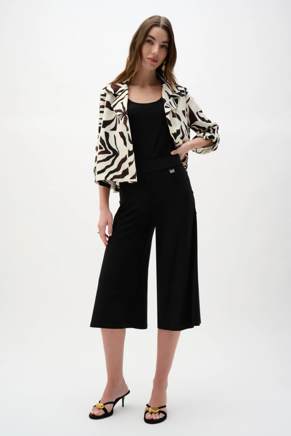 Joseph Ribkoff Silky Knit Wide Leg Culotte Pants 