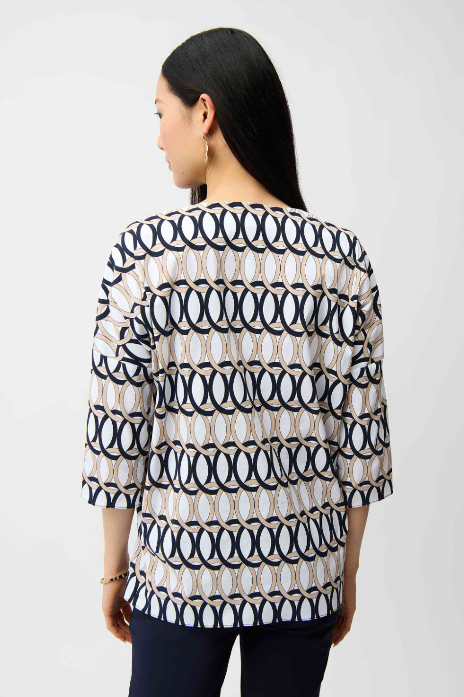 Joseph Ribkoff Stretch Poplin Geometric Print Tunic