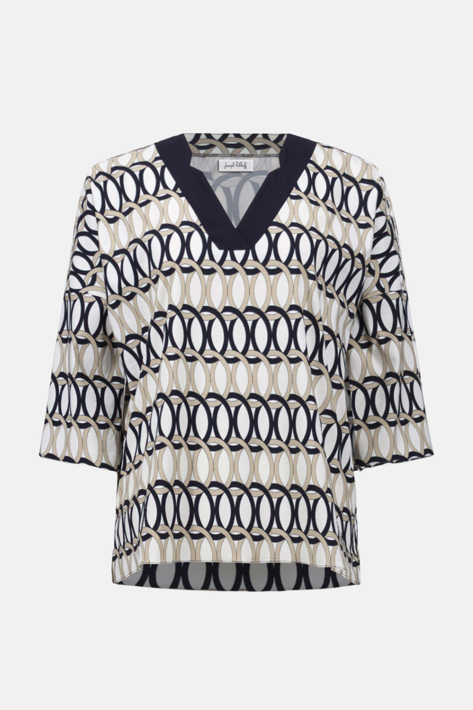Joseph Ribkoff Stretch Poplin Geometric Print Tunic