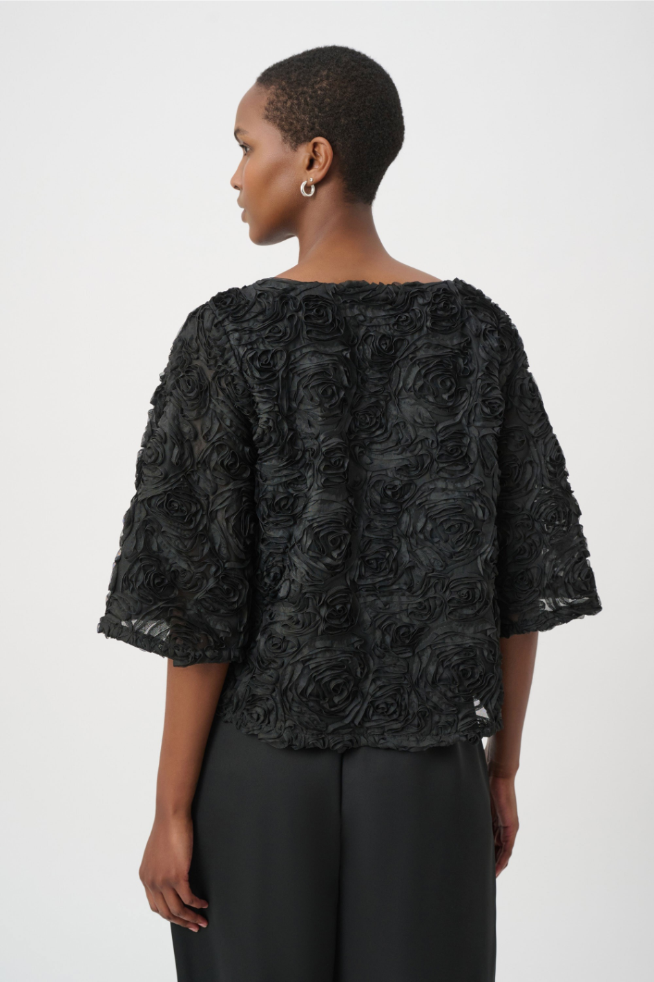 Joseph Ribkoff Textured Floral Boxy Top
