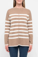 Load image into Gallery viewer, Jump Stripe Pullover in Mouse and White
