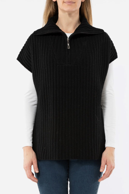 Jump Zip Neck Poncho Vest