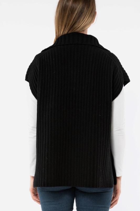 Jump Zip Neck Poncho Vest
