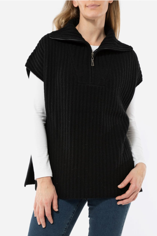 Jump Zip Neck Poncho Vest