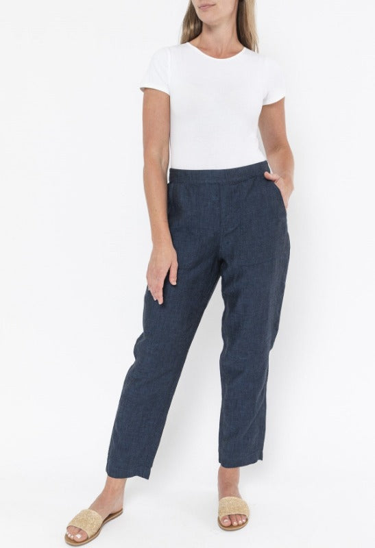 Jump 7/8 Core Linen Pant | Steel