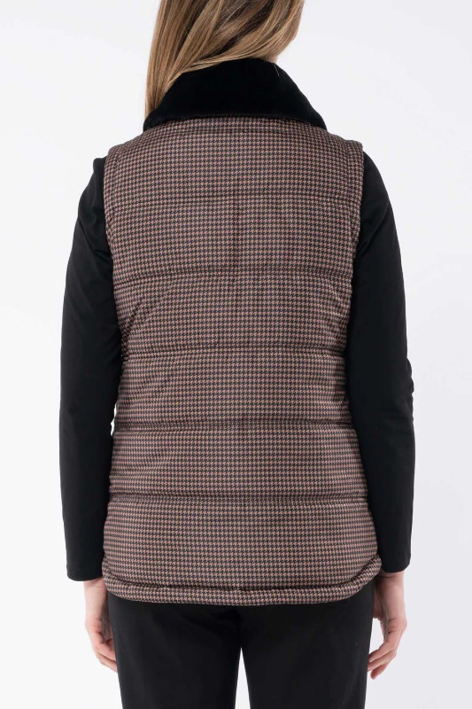Jump Houndstooth Puffer Vest