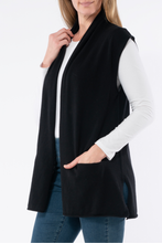 Load image into Gallery viewer, Jump Longline Shawl Vest in Black
