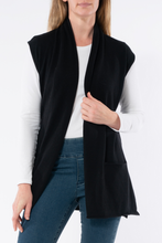 Load image into Gallery viewer, Jump Longline Shawl Vest in Black
