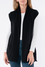 Load image into Gallery viewer, Jump Longline Shawl Vest in Black
