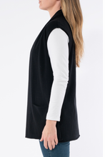 Load image into Gallery viewer, Jump Longline Shawl Vest in Black
