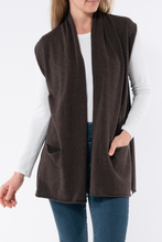 Load image into Gallery viewer, Jump Longline Shawl Vest in Cocoa
