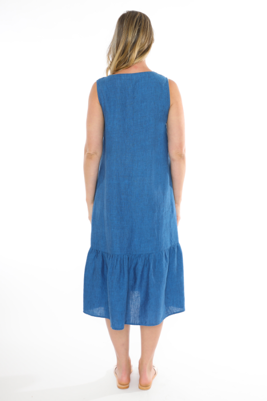 Jump Sleeveless V Neck Dress in Sapphire