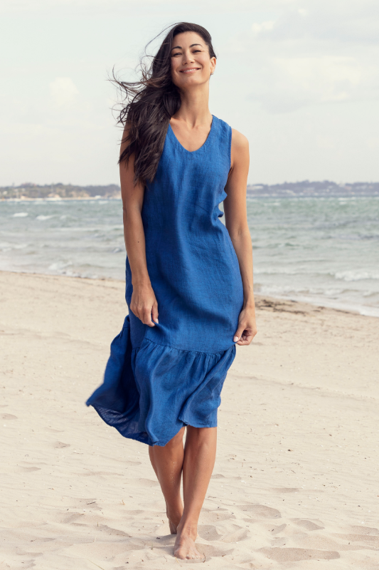 Jump Sleeveless V Neck Dress in Sapphire