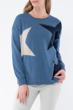 Load image into Gallery viewer, Jump Studded Star Pullover in Denim Combo
