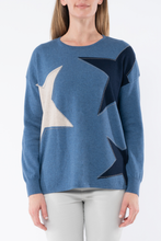 Load image into Gallery viewer, Jump Studded Star Pullover in Denim Combo
