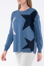 Load image into Gallery viewer, Jump Studded Star Pullover in Denim Combo
