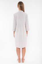 Load image into Gallery viewer, Jump Striped Linen Dress in Stone and White Back Image
